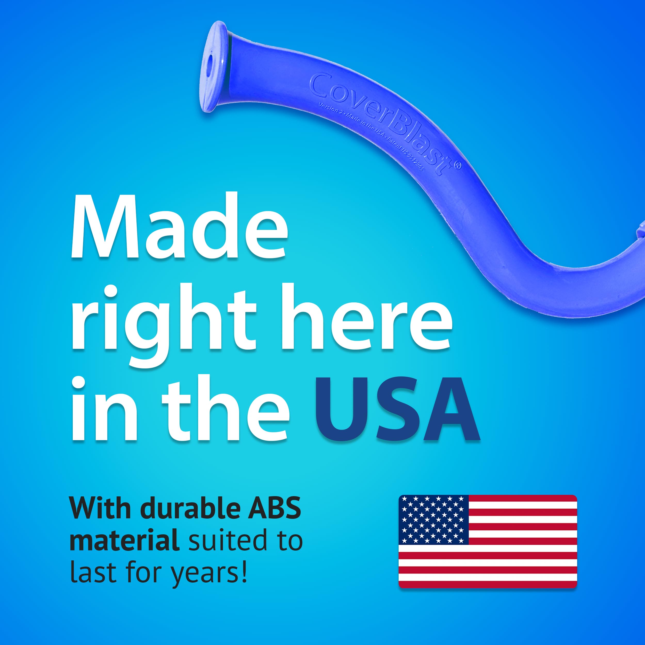 CoverBlast discharge hose alternative extends water discharge up to 25 feet.