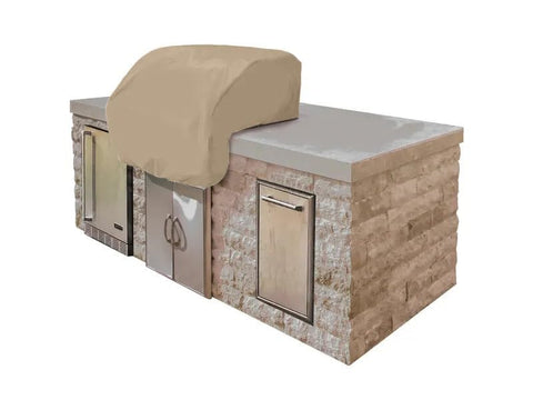 Covermates Classic Built-In Grill Cover top view protects grill from rain and sun.
