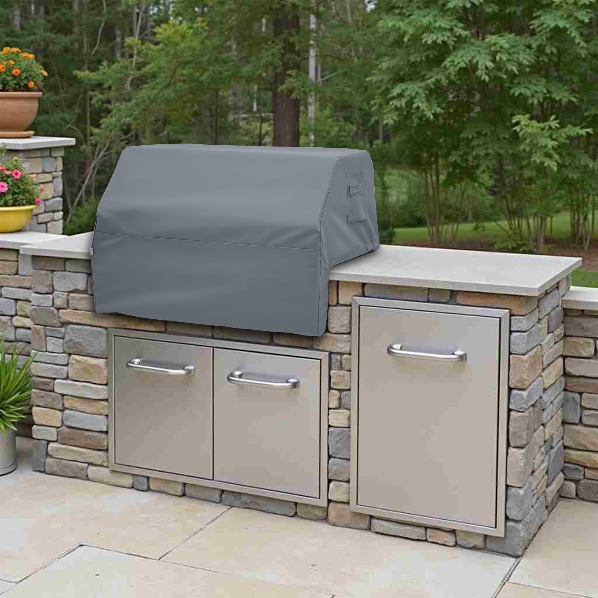 Covers & All built-in grill cover 12 oz PVC-coated fabric emphasizes durability