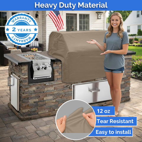 Elastic hem detail and sturdy handles on Covers & All grill cover