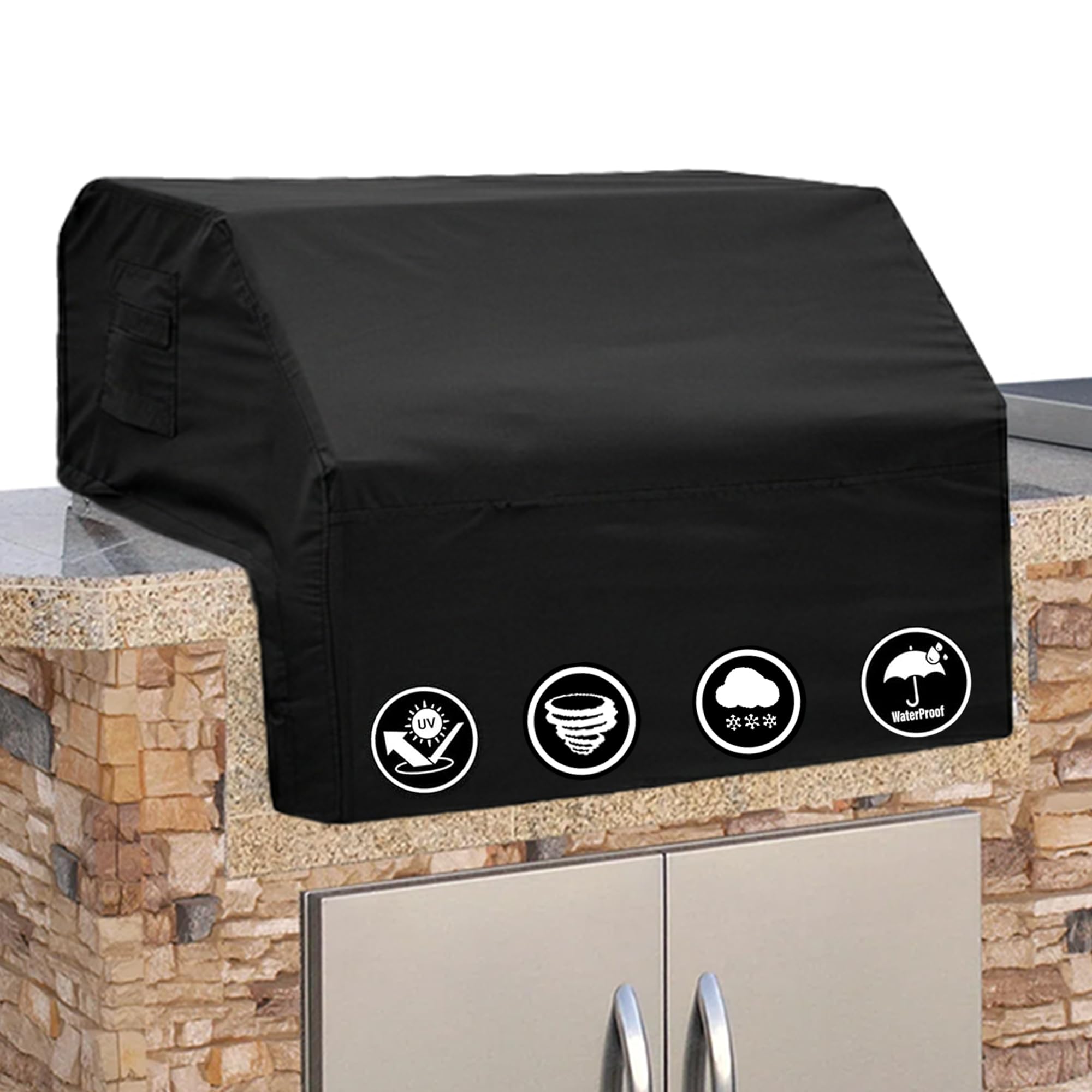 Covers & All built-in grill cover front view for a snug, weatherproof fit.