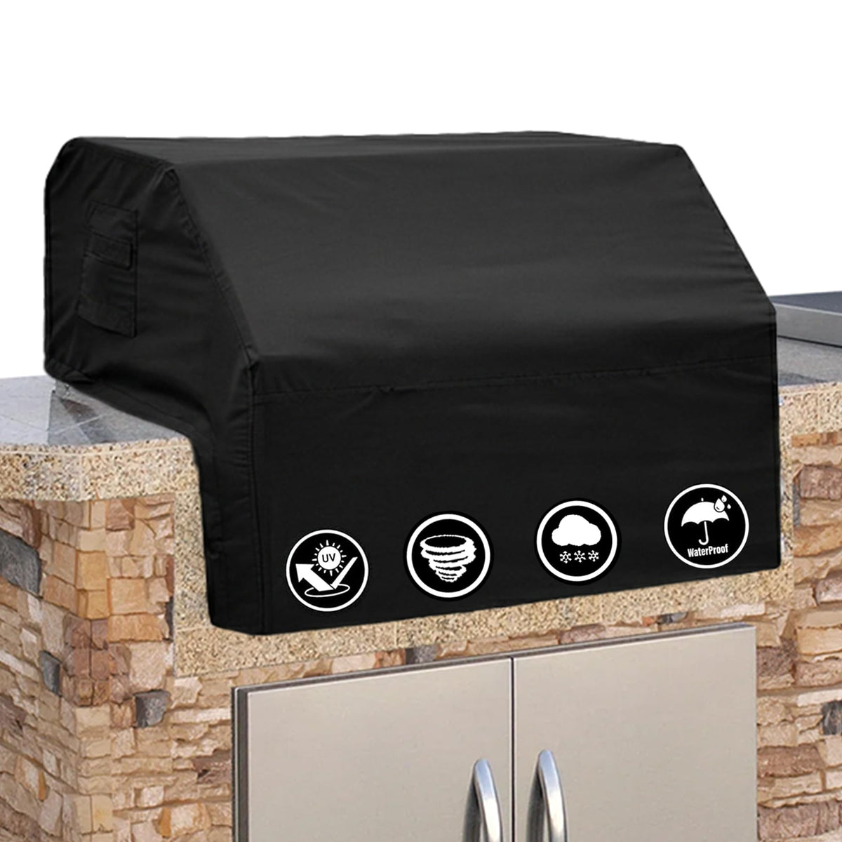 Covers & All built-in grill cover front view for a snug, weatherproof fit.
