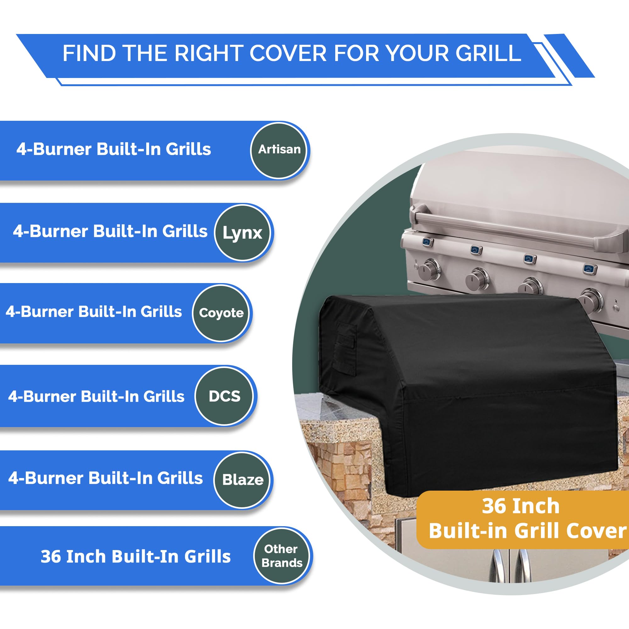 Covers & All grill cover outdoors, waterproof and UV-resistant.