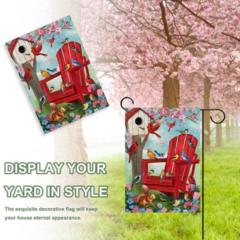 Covido bluebird flowers flag blends birds and flowers for colorful outdoor decor