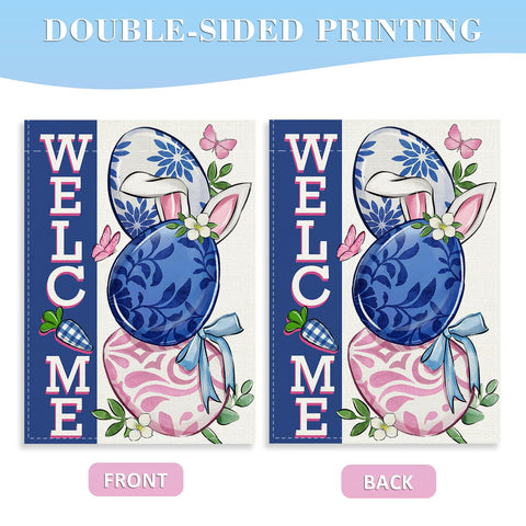 Covido double-sided garden flag readable from both sides for versatile display
