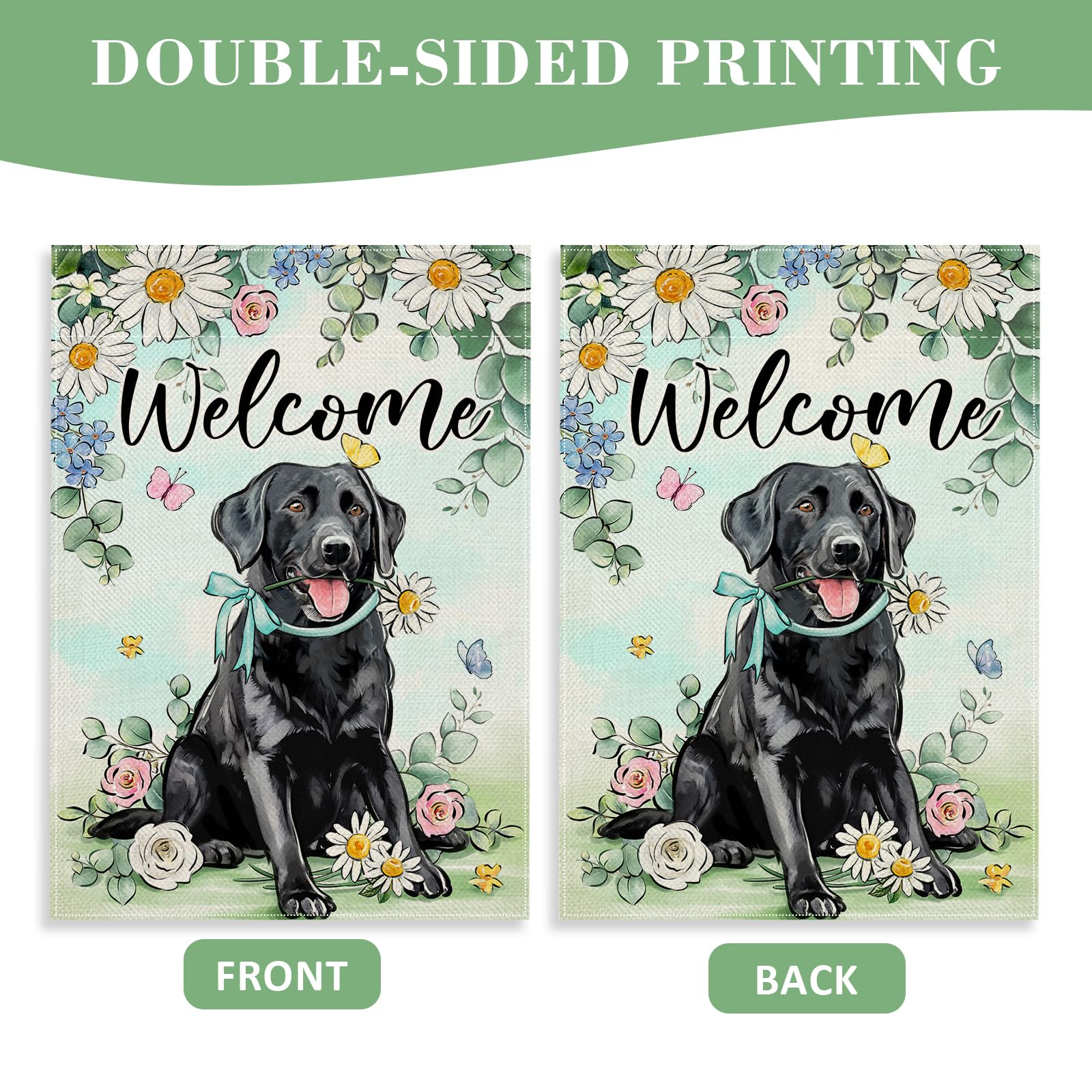 Covido floral flag blends nature motifs to brighten any lawn, patio, or veranda.
