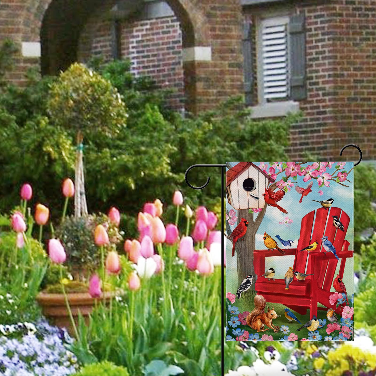 Covido garden flag 12x18 sized for compact spaces like porches and mailboxes
