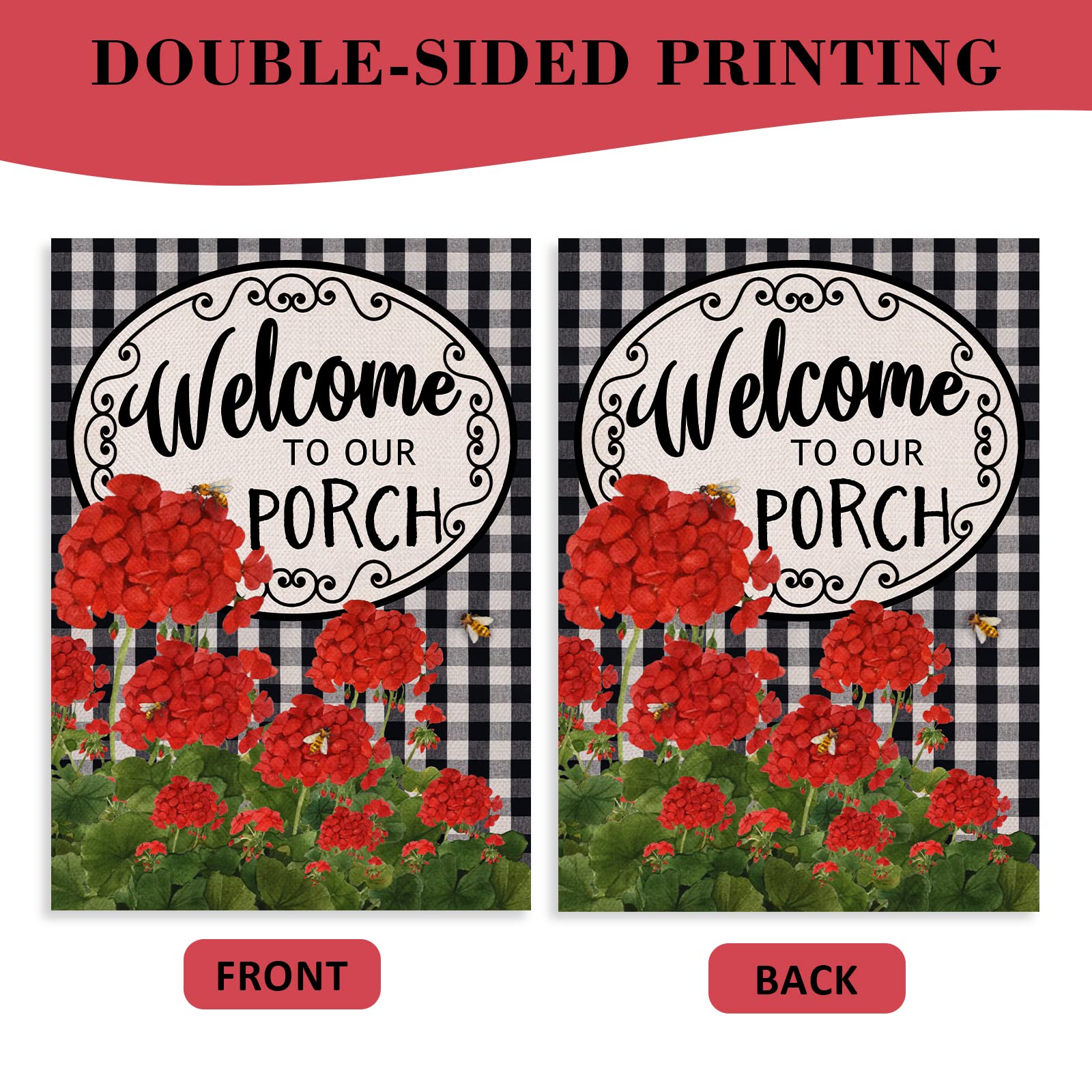 Covido home decor flag for porch or patio, easy to swap with poles.