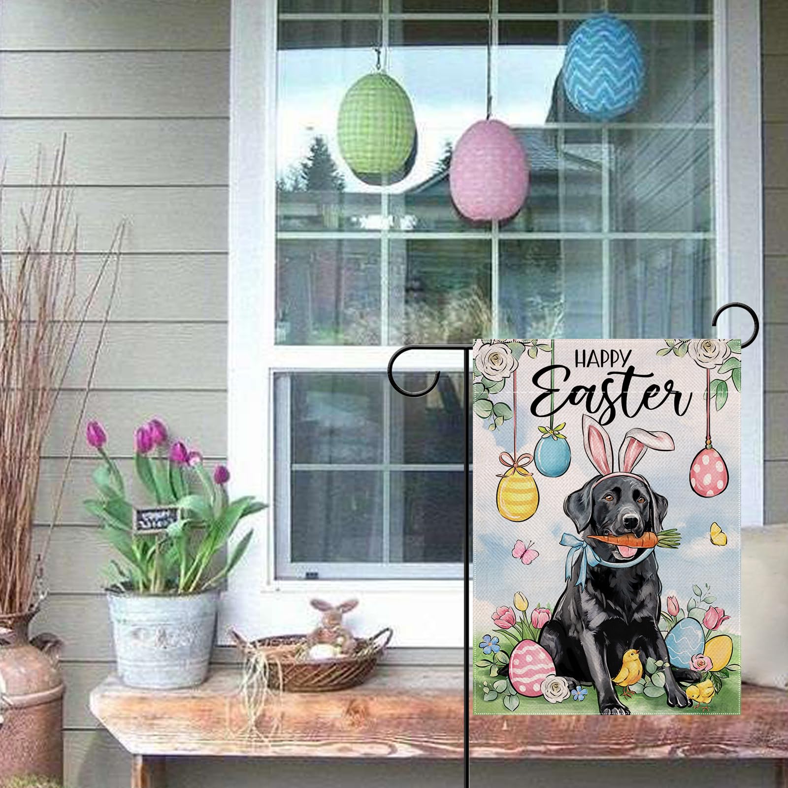 Covido outdoor decor flag endures seasons, adding rustic charm to any space.