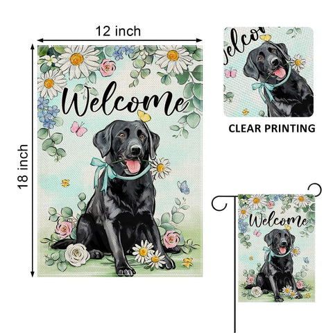 Covido puppy flag with daisies and eucalyptus adds bright curb appeal to patios and gardens.