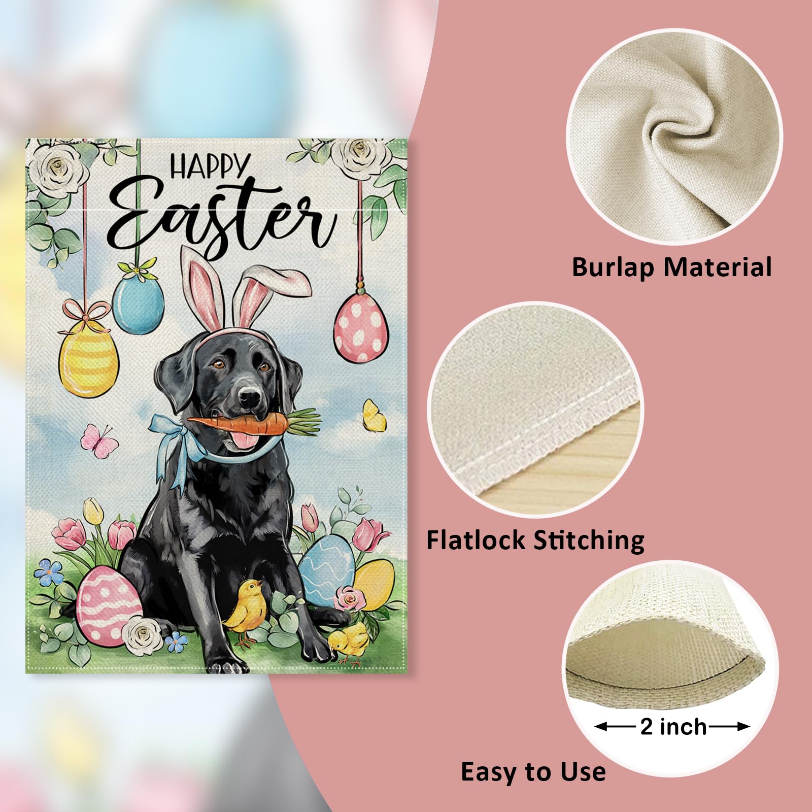 Covido rabbit ears and carrot flag adds whimsical spring decor outdoors.