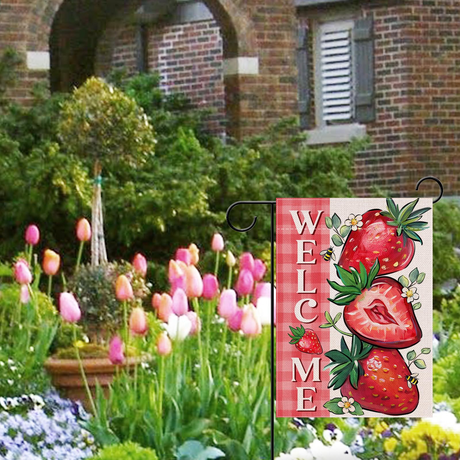 Covido small garden flag measures 12 by 18 inches for easy porch display.