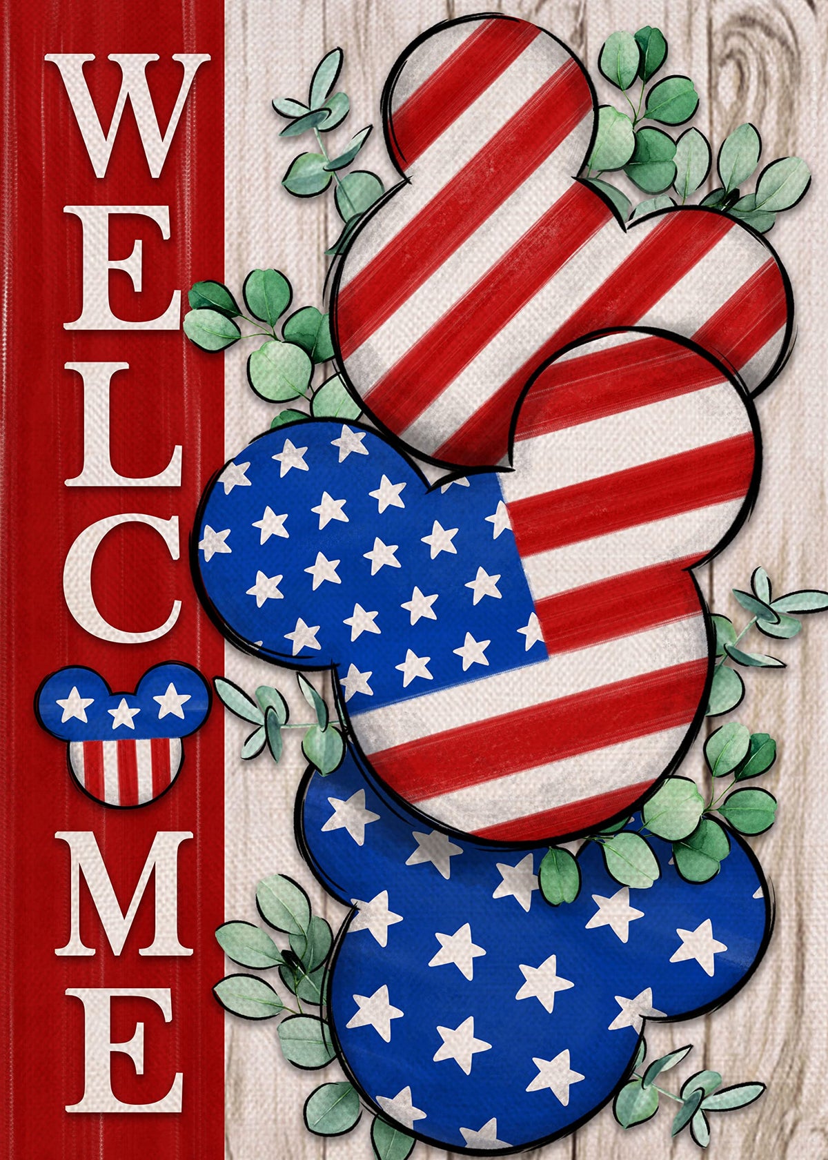 Covido Welcome 4th of July flag with vivid stars and stripes.