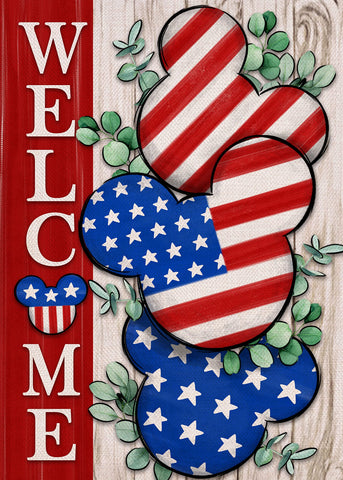 Covido Welcome 4th of July flag with vivid stars and stripes.