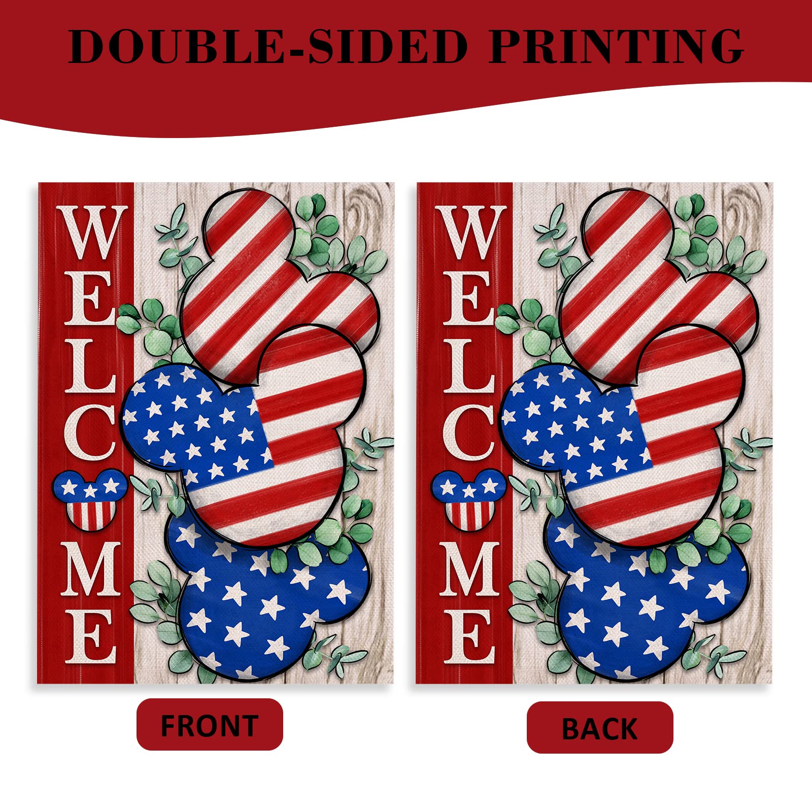 Covido double-sided flag design readable from both sides.