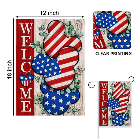 Covido outdoor garden flag front view shows double-sided design.