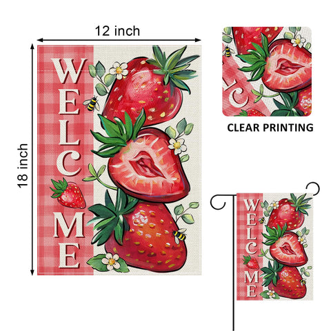 Covido garden flag back view shows double-sided readability from both sides.