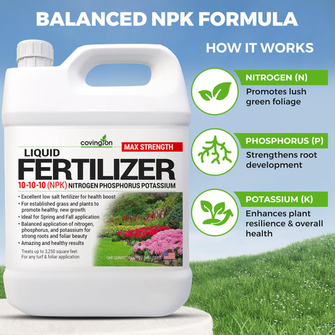 Covington Naturals 32oz bottle ready for garden and lawn application.
