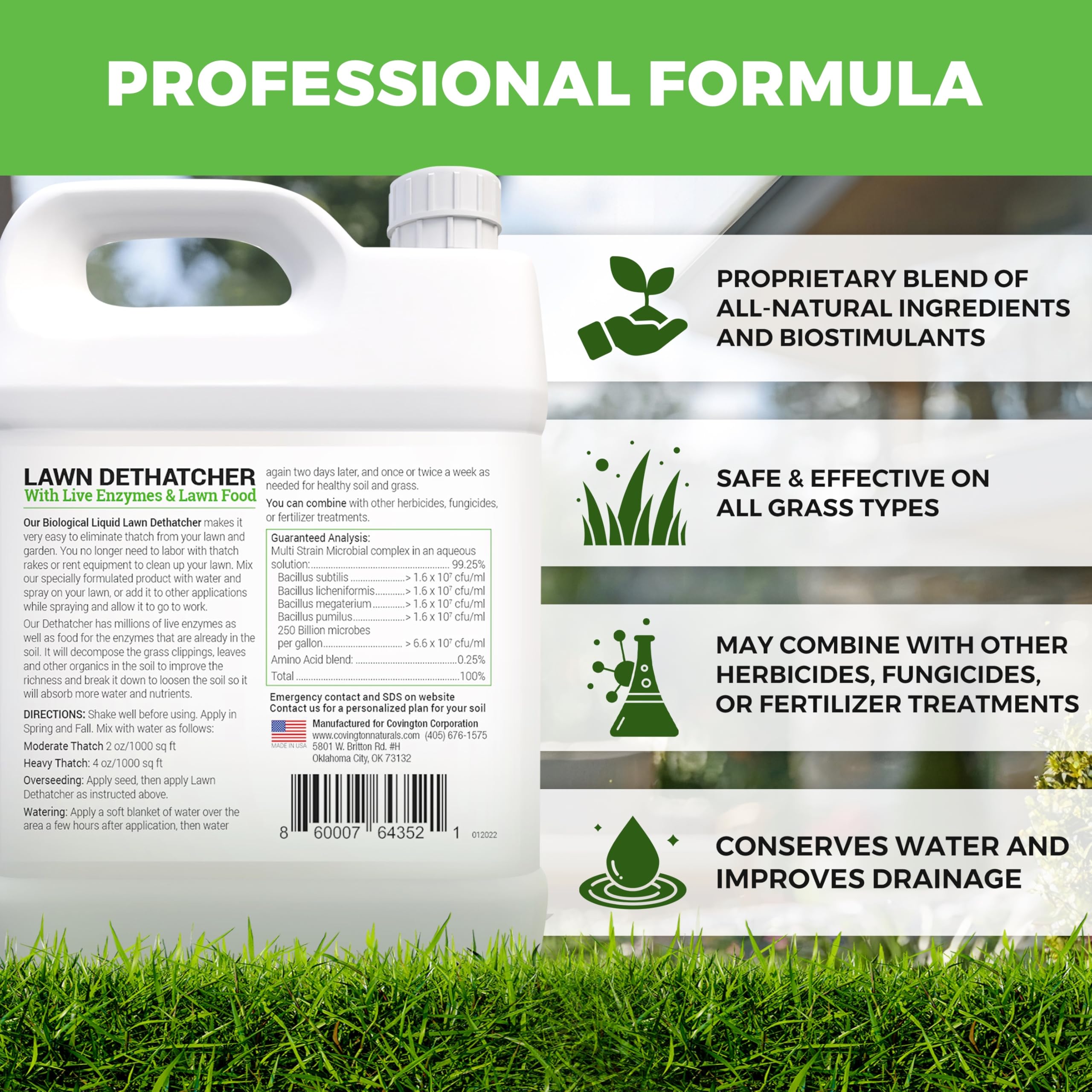 Covington Naturals application action with hose-end sprayer.