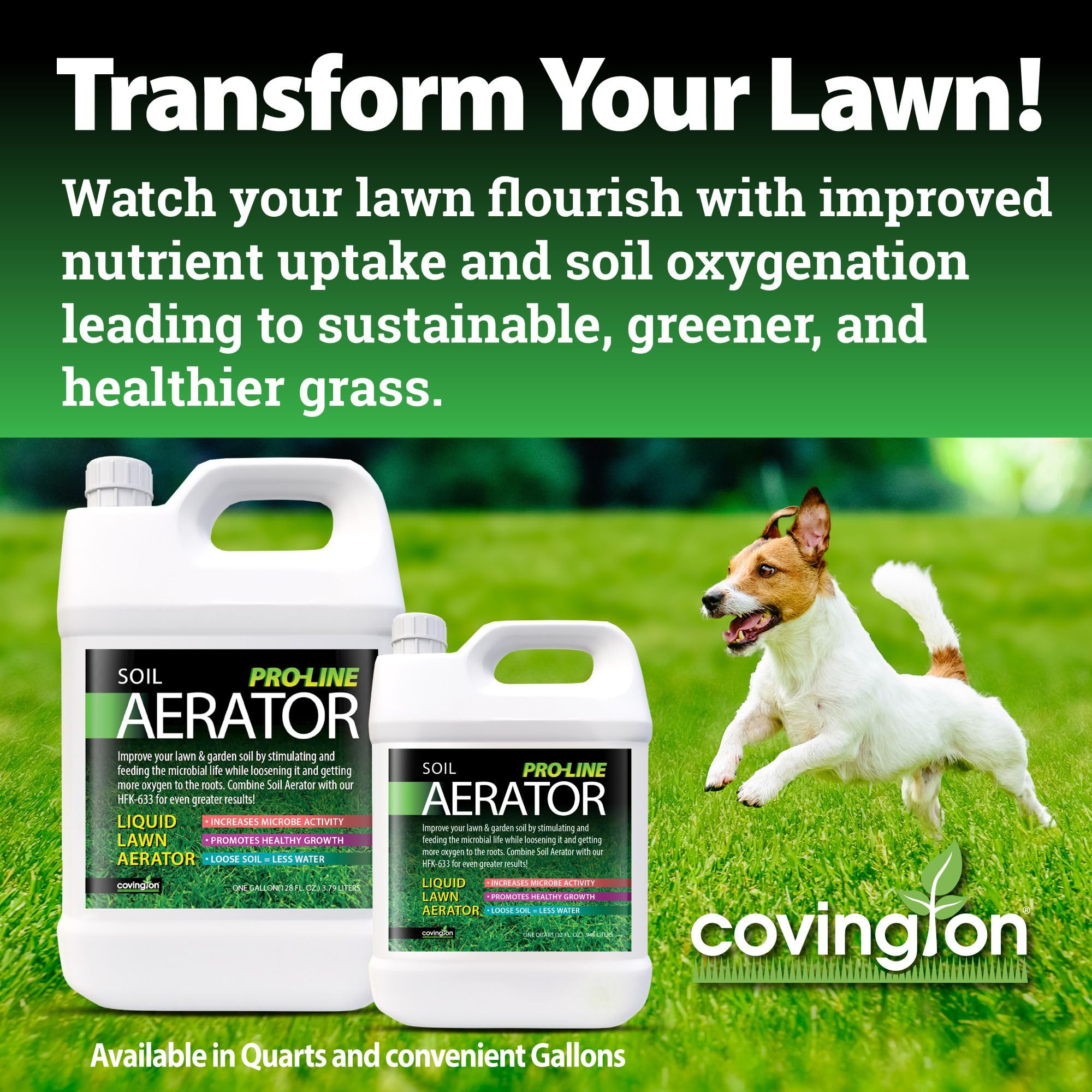 Covington Naturals Pro-Line Liquid Aerator deep-penetration demonstrates improved water movement.