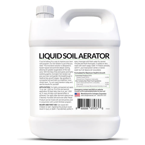 Covington Naturals Pro-Line Liquid Aerator greener-lawn-result promises healthier color with less labor.