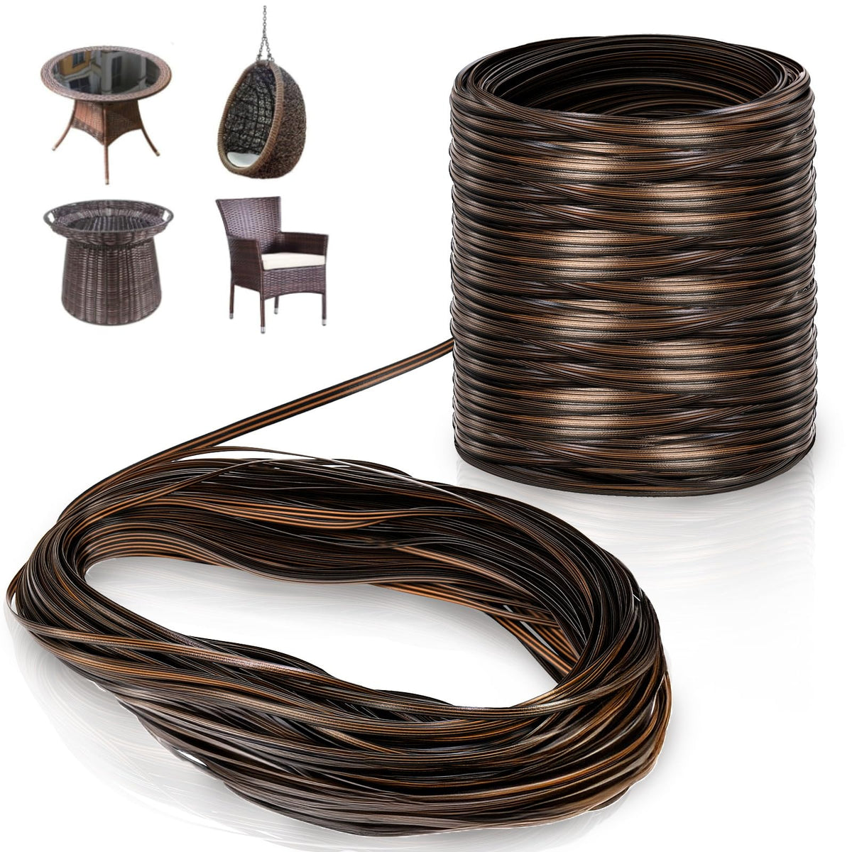 Covzoe 459ft wicker repair kit spool for long outdoor furniture repairs.