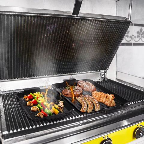 Covzoe grill pans compatibility; suitable for gas, charcoal, and smoker grills.
