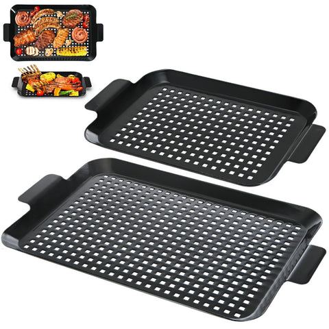 Covzoe grill pans large 16.5x10 inch; efficient heat distribution for family cookouts.