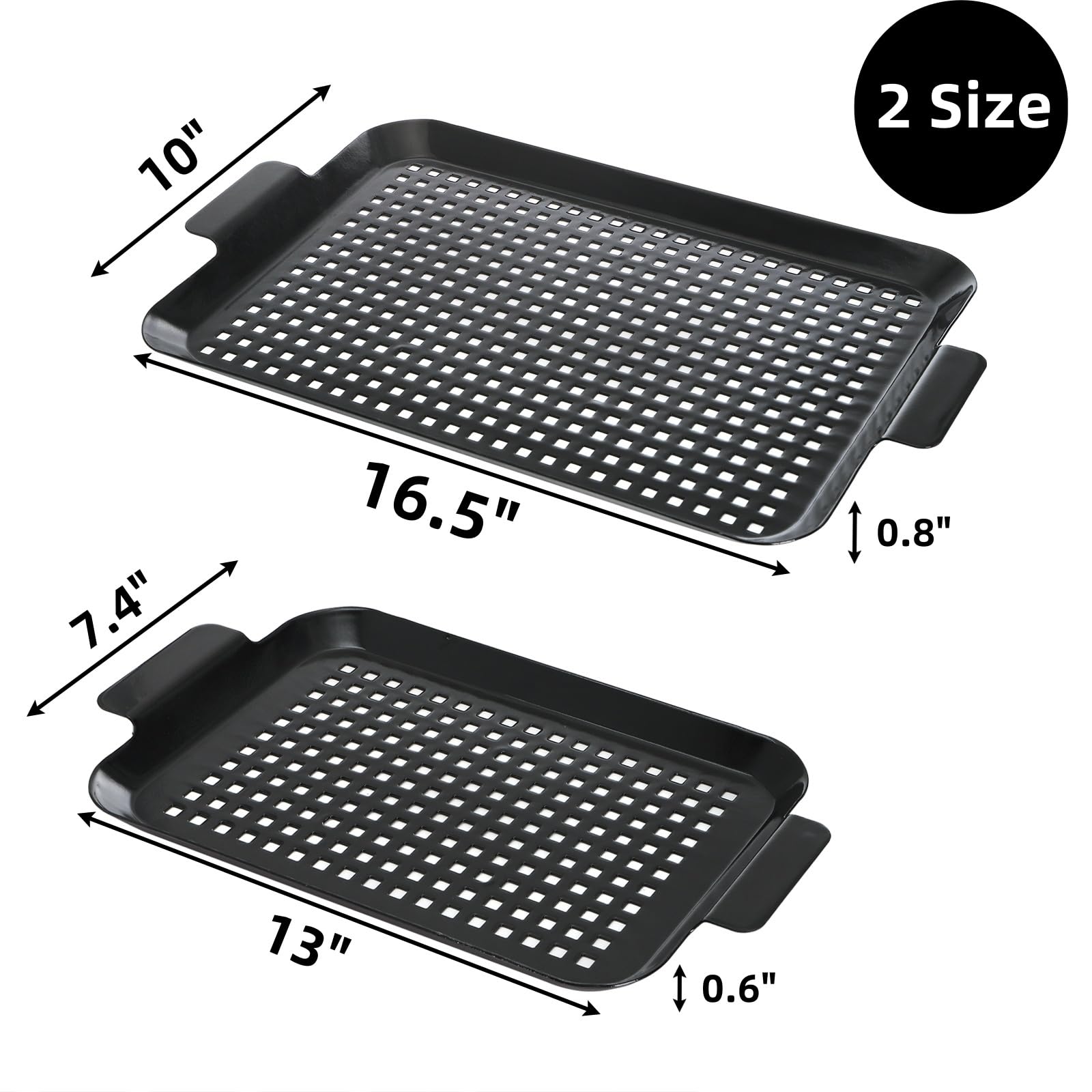Covzoe grill pans small 13x7.4 inch; ideal for side dishes on compact grills.