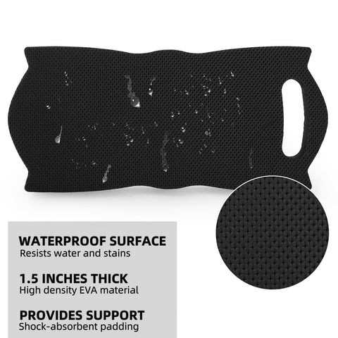 Covzoe kneeling pad features waterproof material for damp environments.