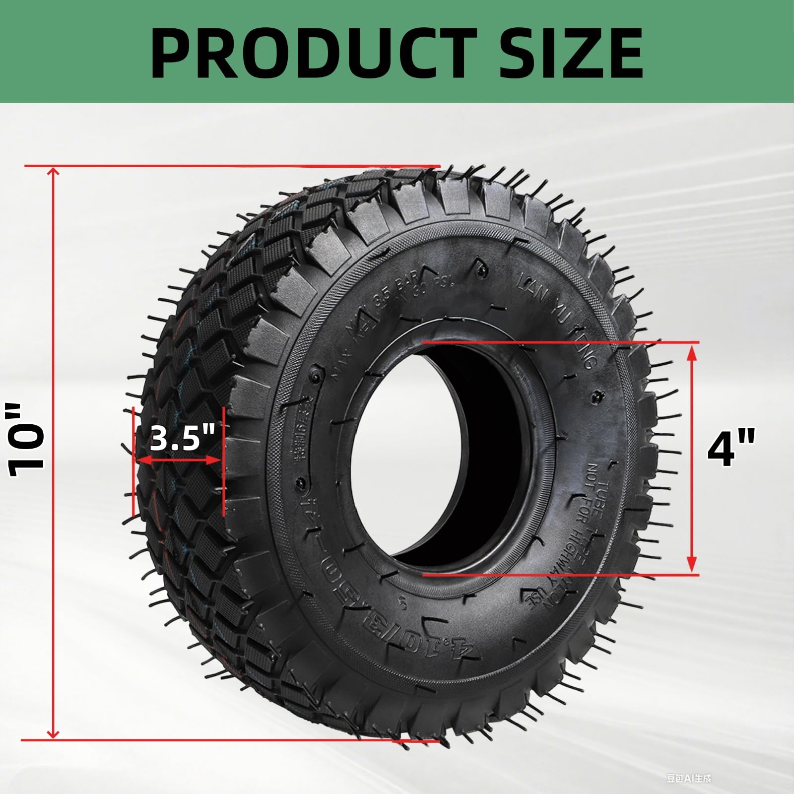 Covzoe outer tire tread close-up shows durable rubber for wear resistance.