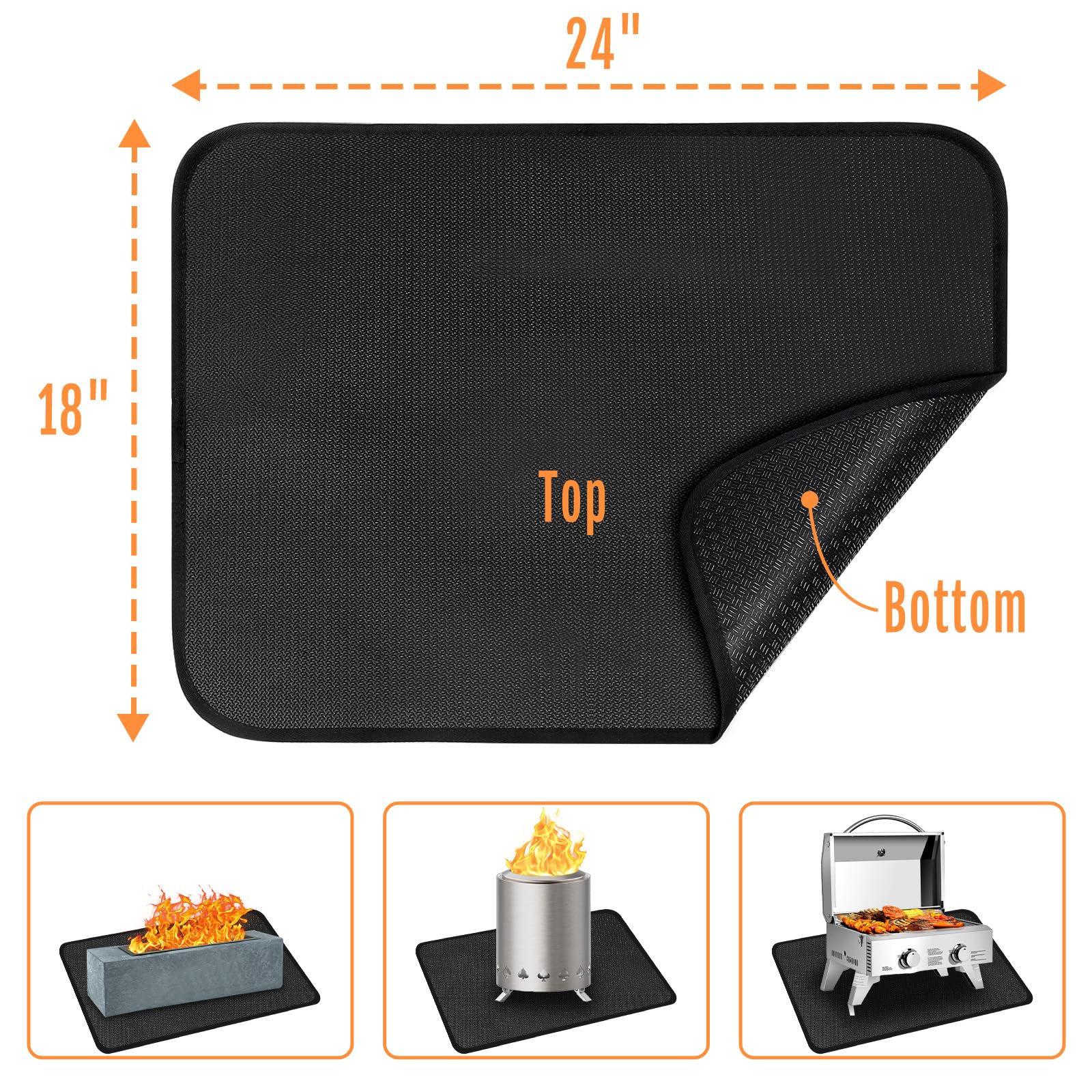 CowCity silicone anti-slip bottom keeps mat in place on patio surfaces