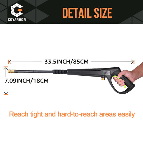 Coyardor lightweight pressure washer gun reduces fatigue during long cleaning sessions.