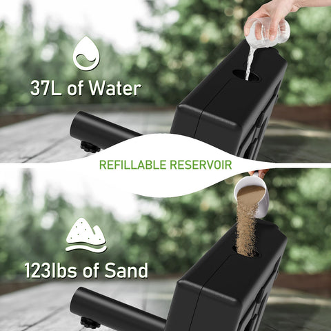COZEER easy-assembly umbrella base stores neatly with built-in pole pocket for space efficiency.