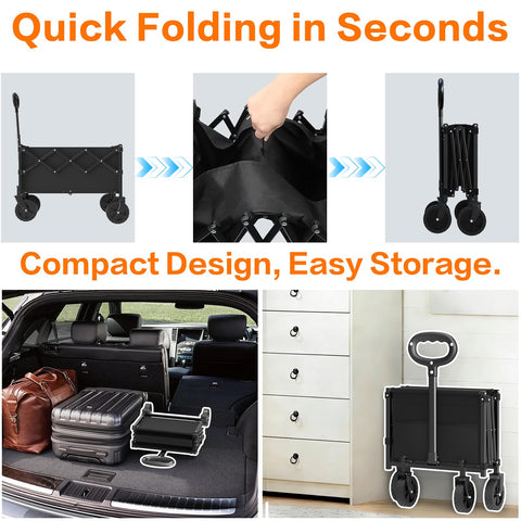 COZEER folded wagon storage fits in small spaces at home or car.