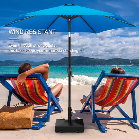 COZEER heavy-duty umbrella base with 120 lbs capacity keeps shade steady and wind-resistant.