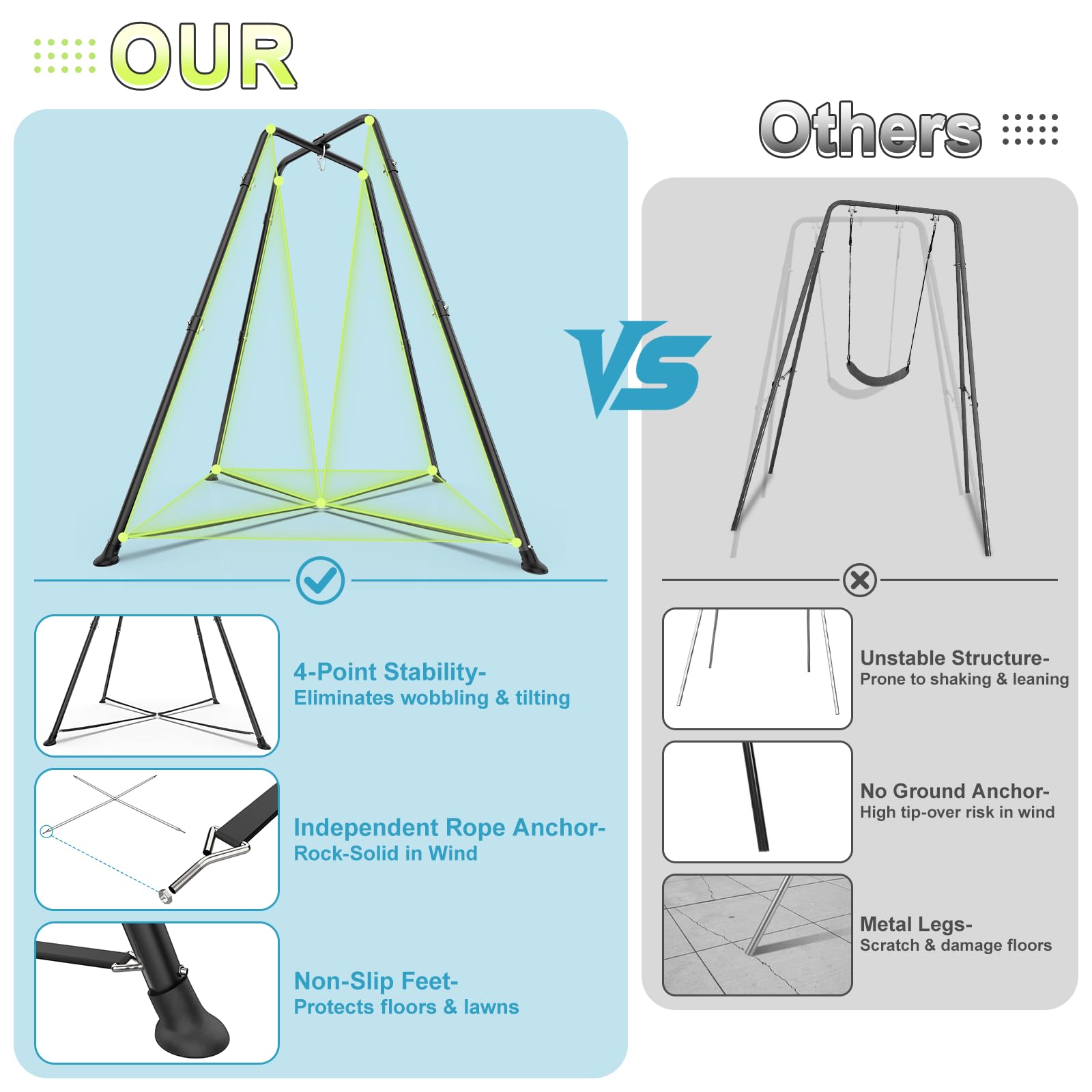Cozeer sensory cocoon swing in gradient uses soft nylon for comforting motion.