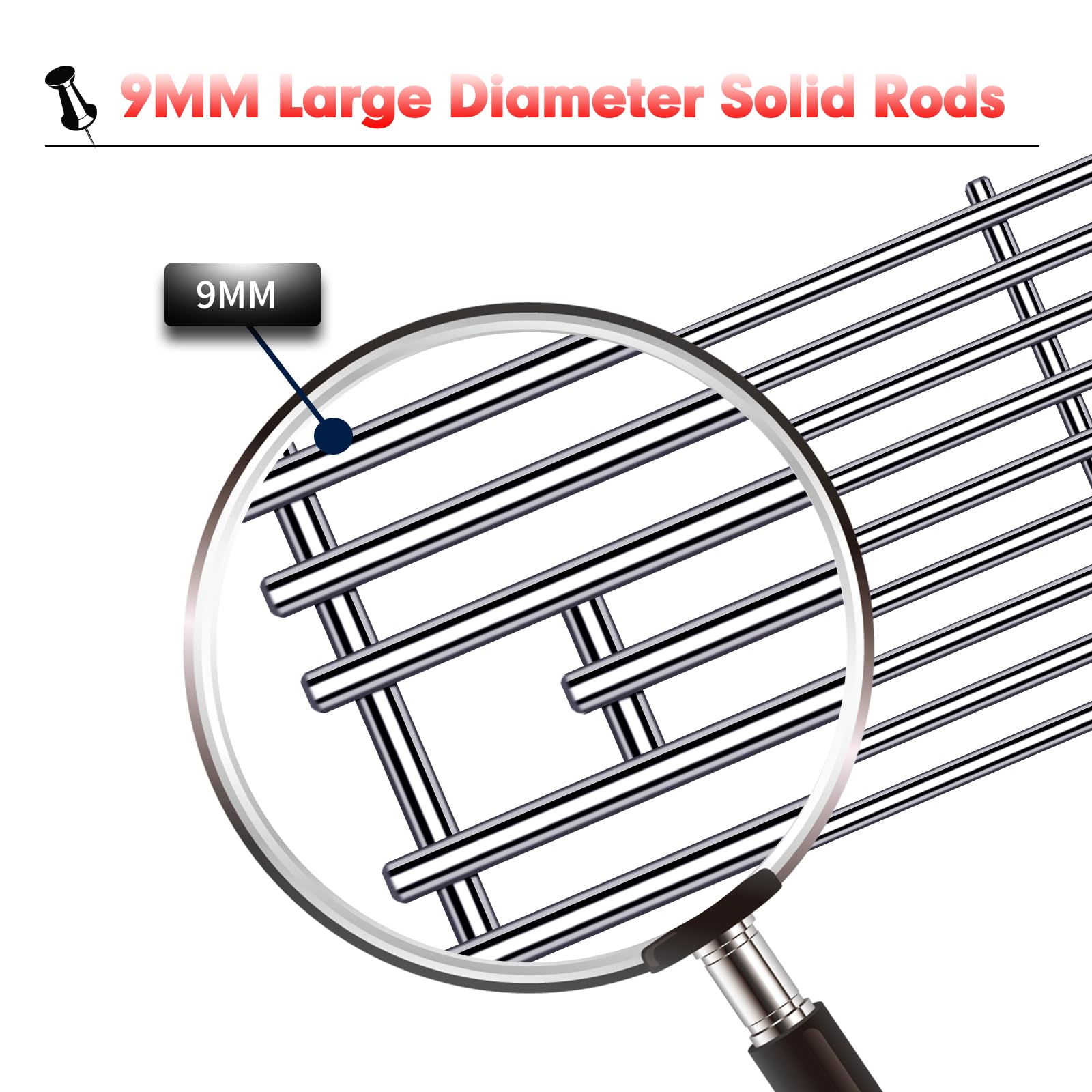 Cozilar 9mm stainless steel grill grates for Bull Outlaw 4-burner, smooth safe handling.