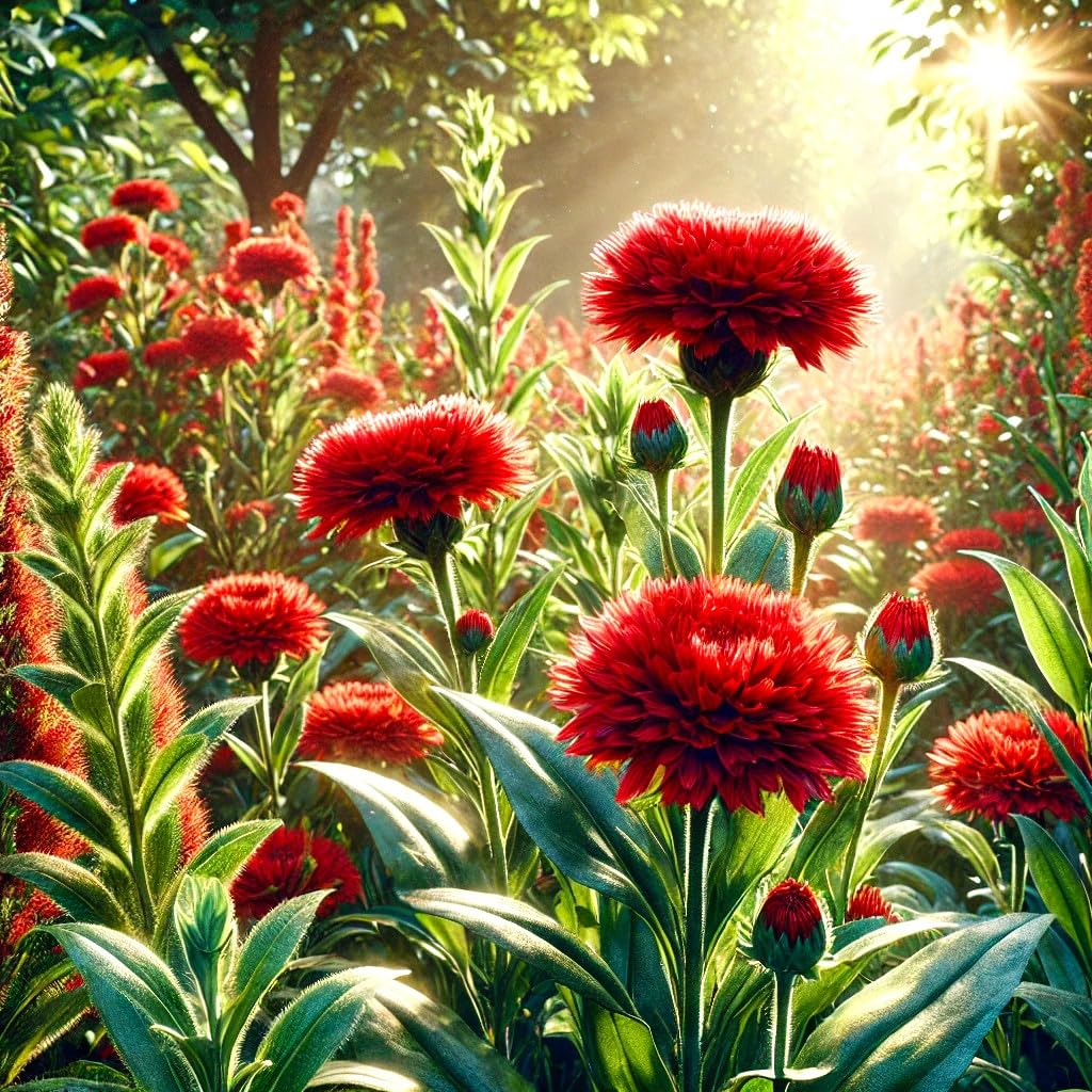 Cozy Crib bachelor’s button rare red terry seeds close-up for home gardening