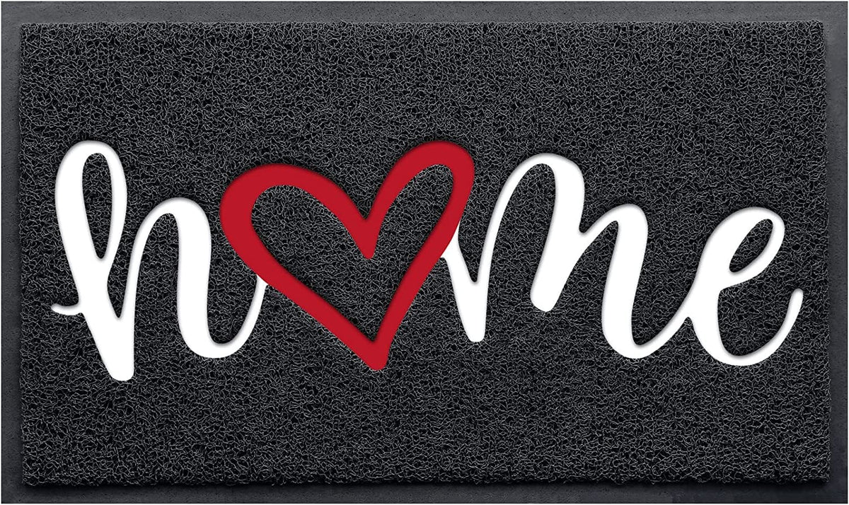 CozyBounty black door mat at the front door welcoming guests while preventing mud indoors.