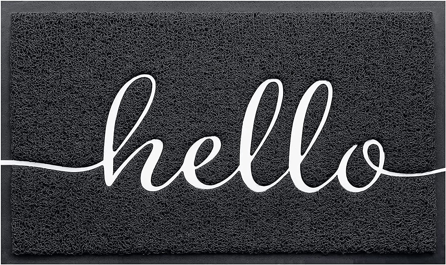 CozyBounty Hello doormat at the front door with a welcoming embossed design that lasts.