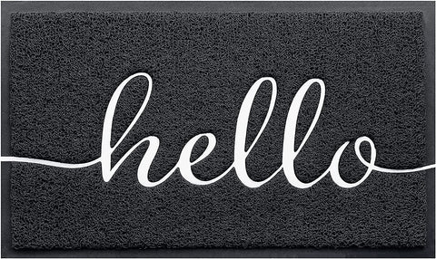 CozyBounty Hello doormat at the front door with a welcoming embossed design that lasts.