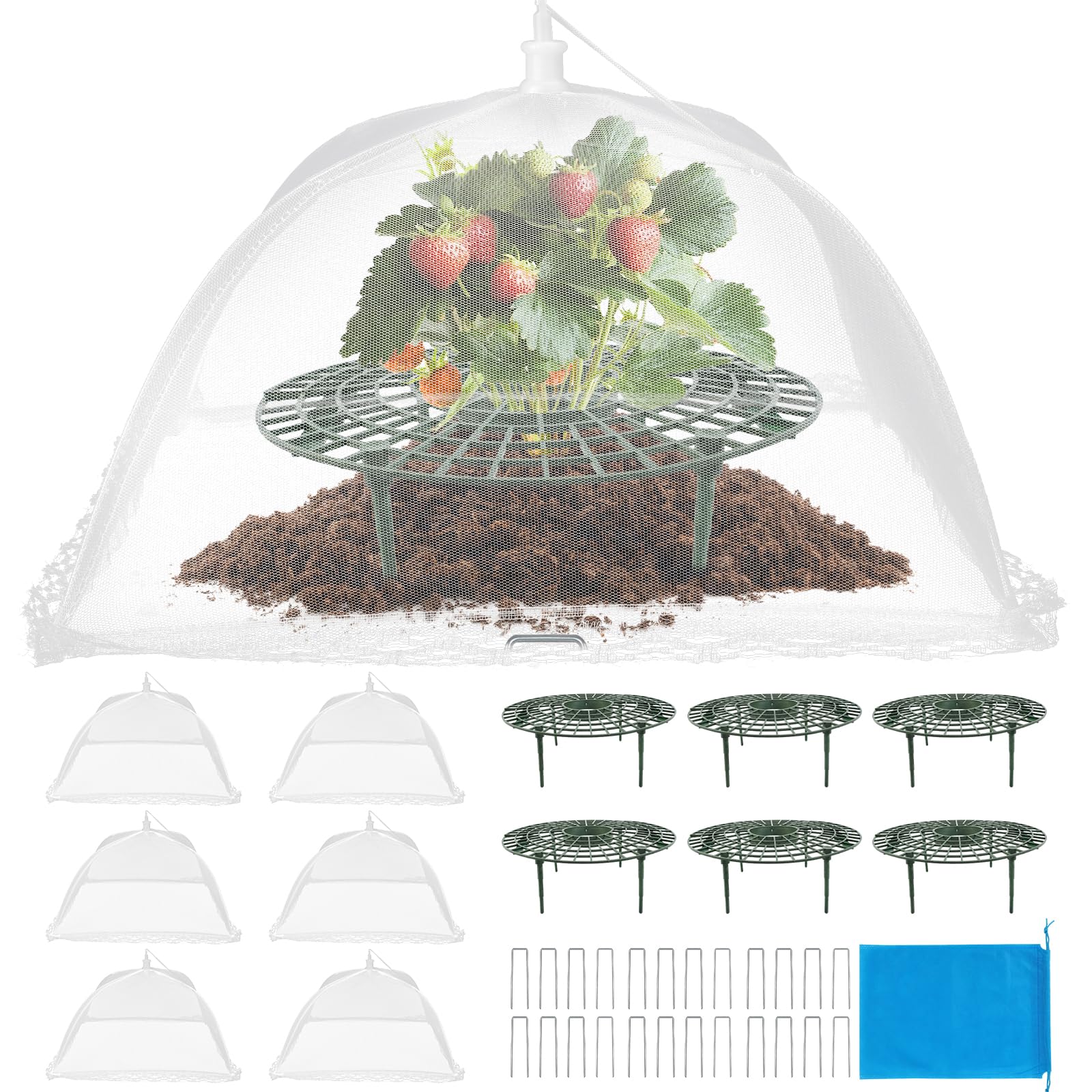 COZYDIG strawberry support frame keeps plants upright for healthy fruiting