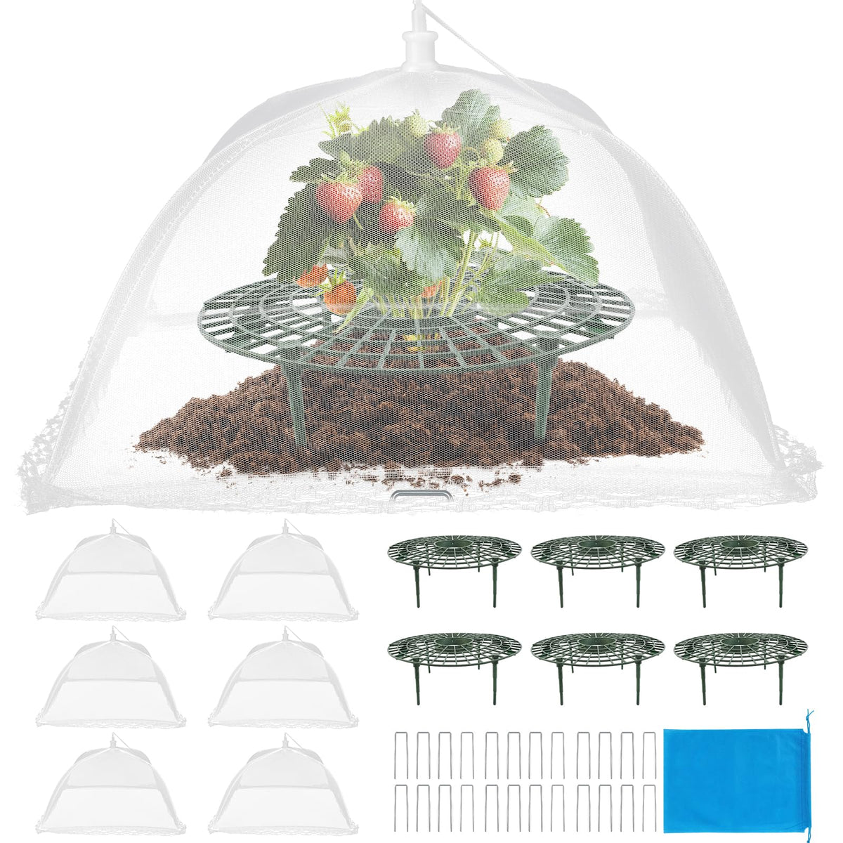 COZYDIG strawberry support frame keeps plants upright for healthy fruiting