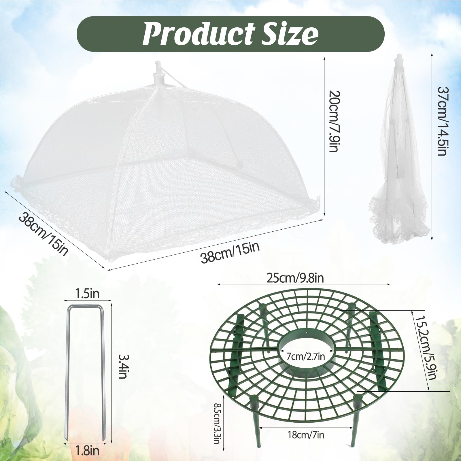 COZYDIG white mesh plant cover shields berries from birds while growing