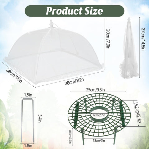 COZYDIG white mesh plant cover shields berries from birds while growing