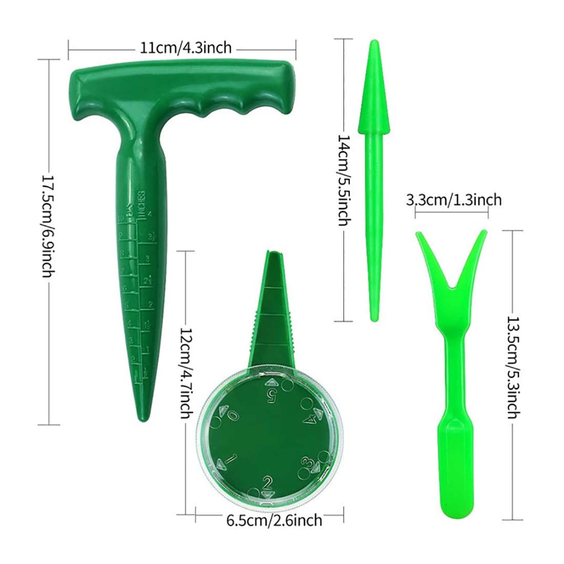 Cozyou seedling dibber and widger set with wooden handle for easy transplanting.