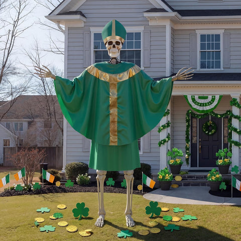 Cozypower 12ft skeleton scarecrow coat for durable outdoor display.