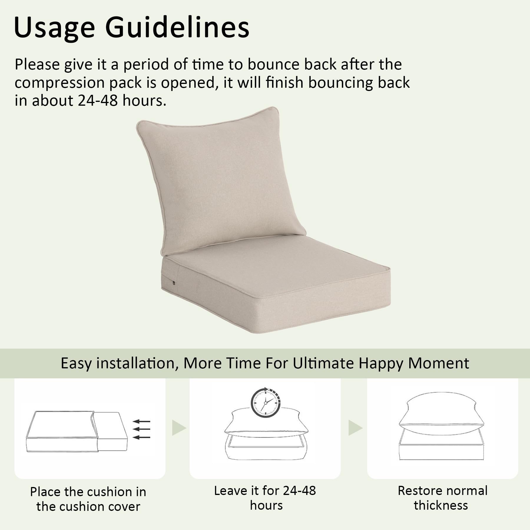 COZYVIDA all-weather cushions suit any patio setup.