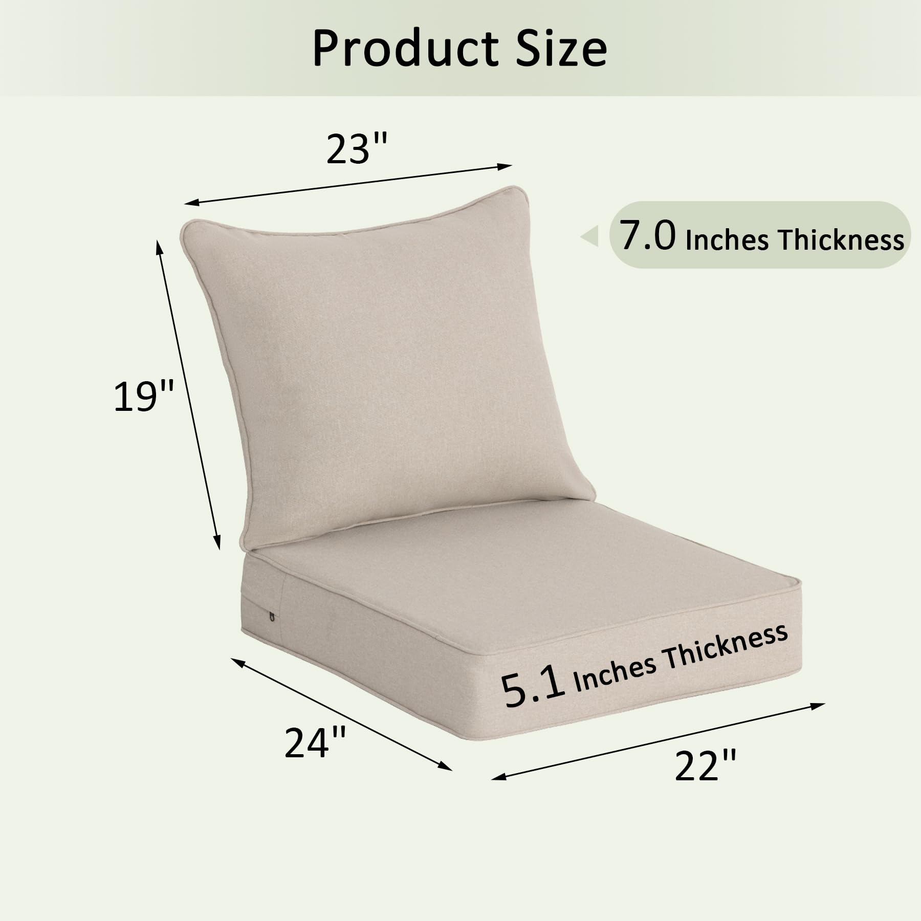 COZYVIDA back cushions add supportive height for relaxed seating.